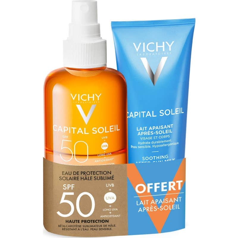 Vichy Capital Soleil Agua Solar Luminosidad SPF50 200ml + Aftersun 100ml