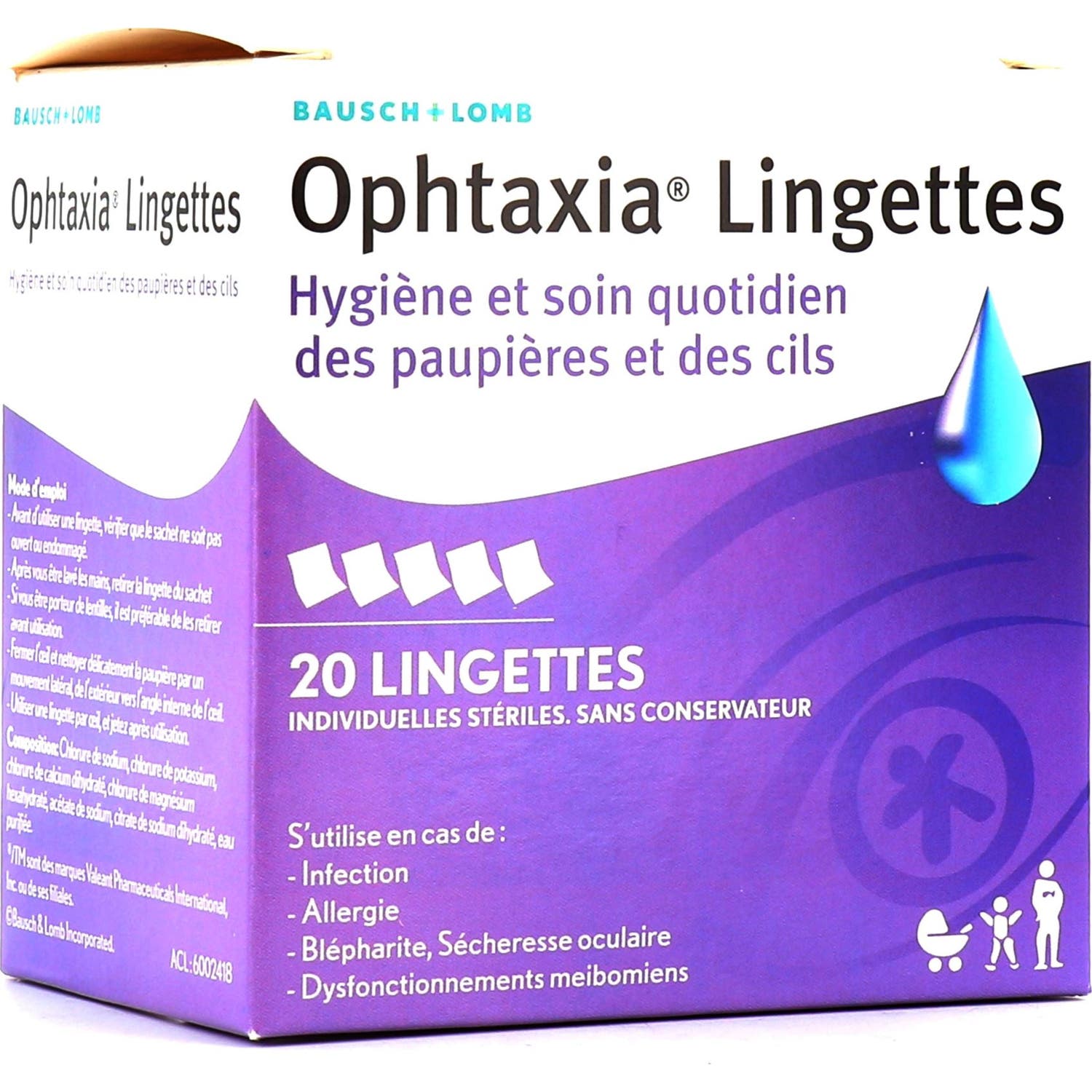 Ophtaxia Boite De 20 Lingettes Striles