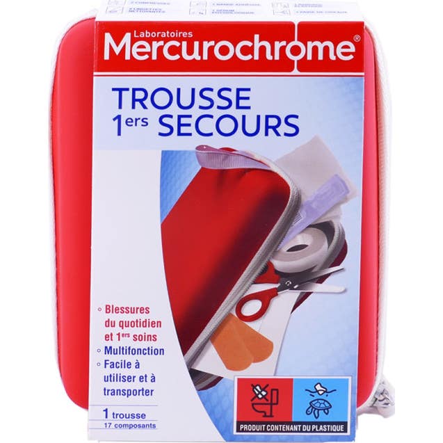 Mercurochrome Trousse de Premiers Secours 17 Composants