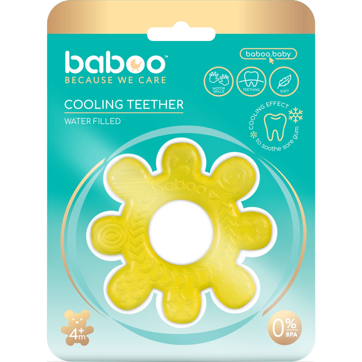 Baboo Rueda Anneau de Dentition Rafraîchissant Eau Jaune +4M 1ut