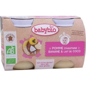 Vitagermine - Babybio Pot Pomme Banane Lait de Coco 2x130g