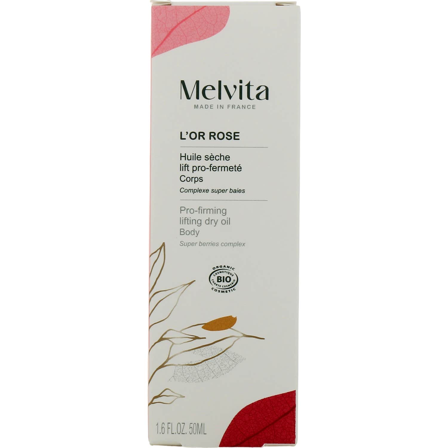 Melvita L'Or Rose Huile Sèche Lift Pro-Fermeté Corps Bio 50ml