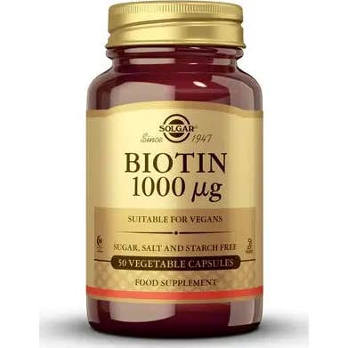 Solgar Biotine 1000Mcg (Vitamine B8) 50 gélules Végétales