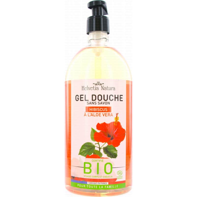 Helvetia Natura Gel Douche Sans Savon Hibiscus à L'Aloe Vera 1L
