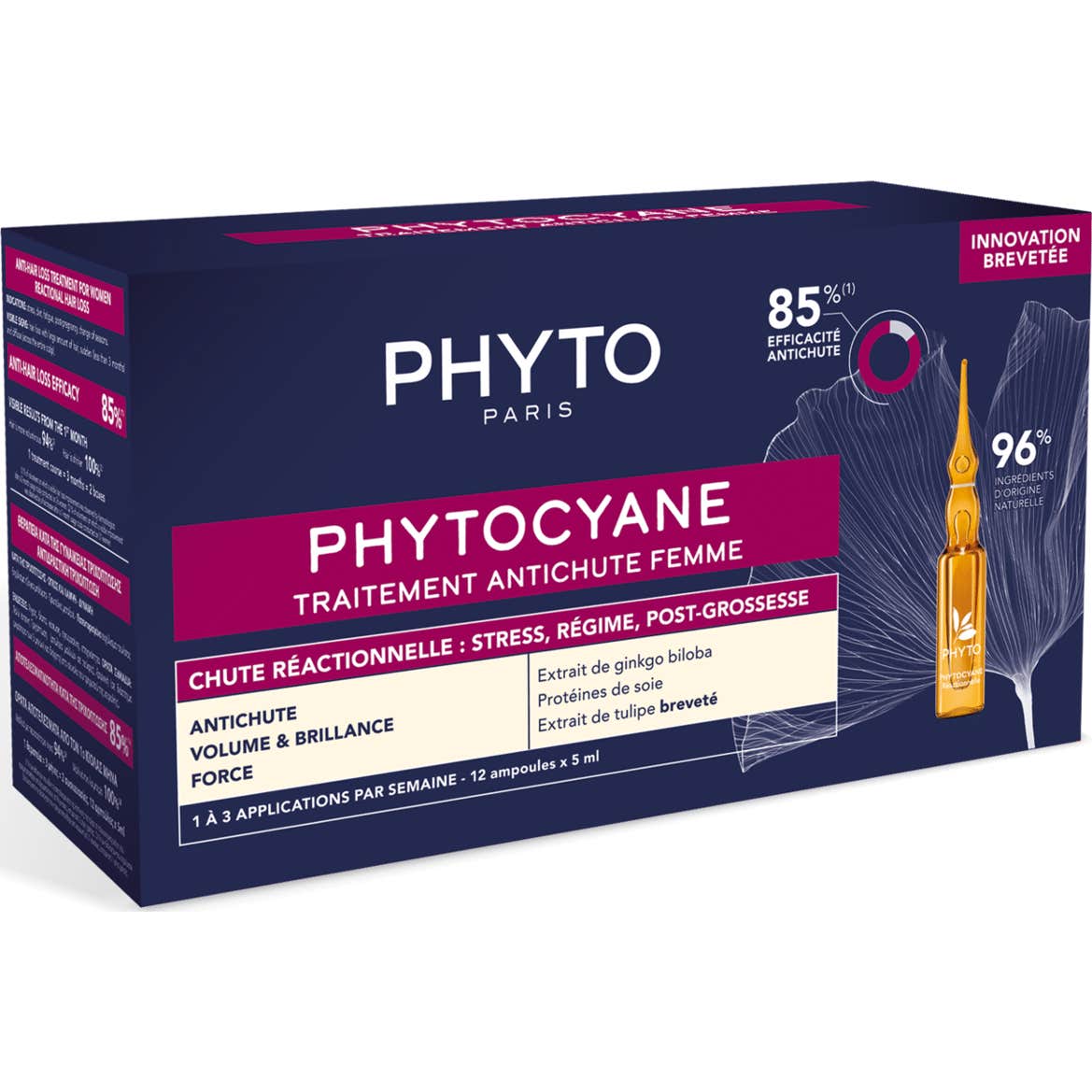 Phyto Phytocyane Traitement Anti-Chute Femme Chute Réactionelle 12x5ml