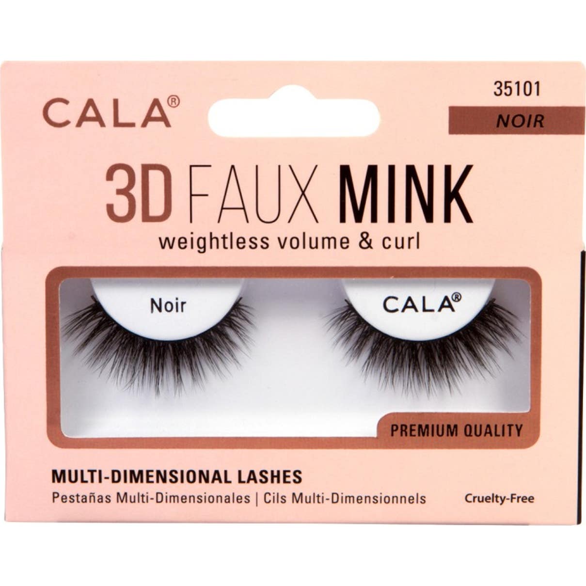 Cala Lashes 3D Faux Mink Faux Cils Noir 1 Pairee