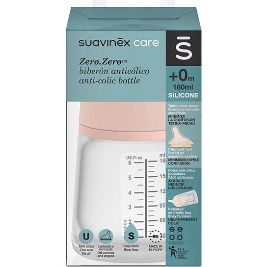 Suavinex Biberon Zéro Colico Slow Flow T-s 180ml