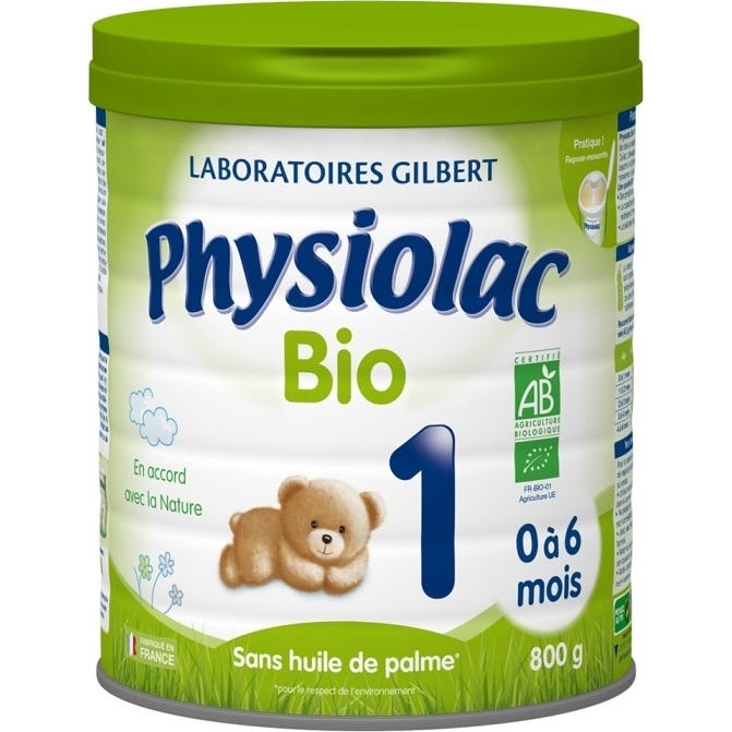 Physiolac Bio Lait Pour Nourrissons 1er Âge 800g