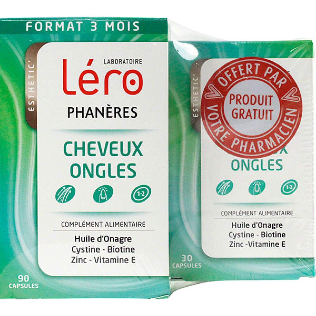 Léro Phanères Cheveux & Ongles 90 Capsules + 30 Capsules