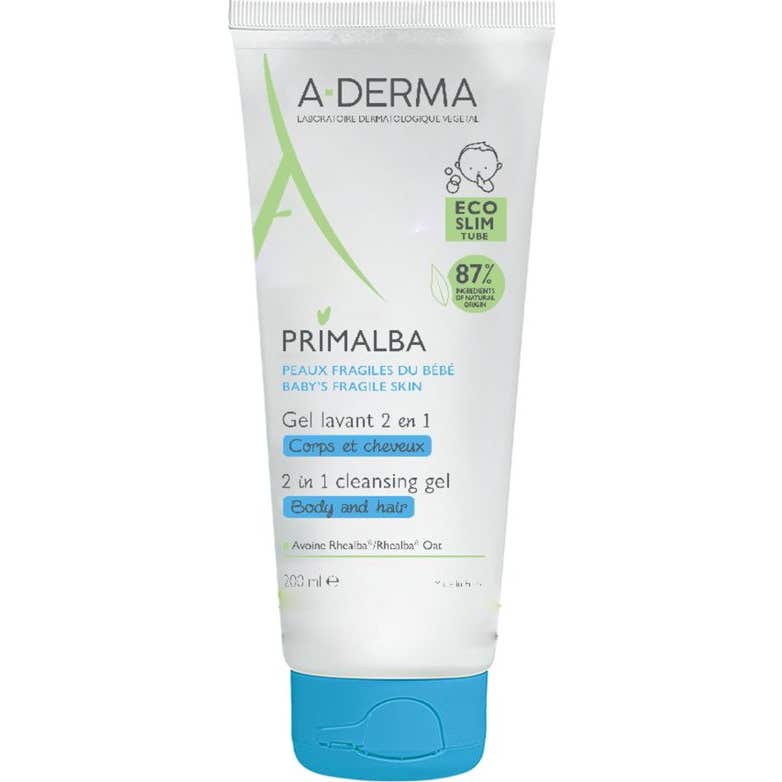 A-Derma Primalba Gel Lavant 2en1 Bébé Corps et Cheveux 200ml