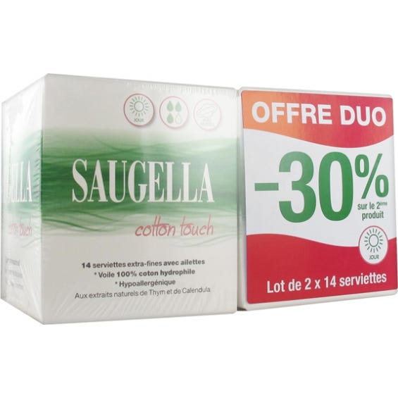 Saugella Toallas de Algodón Día 2 14uds