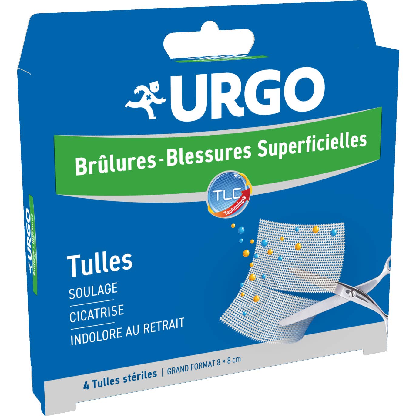 Urgo Brûlures et Blessures Superficielles 4 Tulles 8x8cm