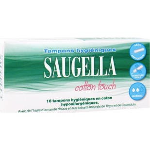 Saugella Tampons Hygiéniques Cotton Touch Mini Boîte de 16 tampons