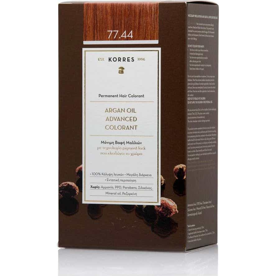 Korres Coloration Permanente 77.44 Blond Cuivré Intense 4uts