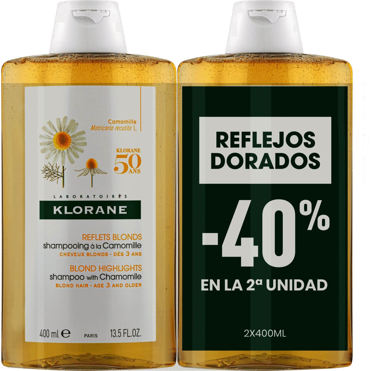 Klorane Champú Camomilla 2x400ml