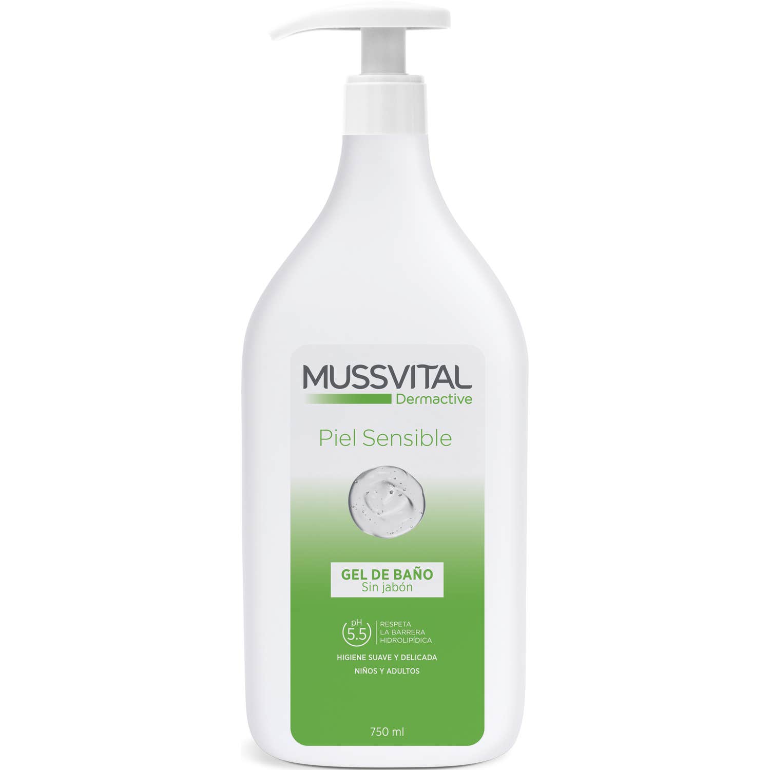 Mussvital Derma gel de bain pour peaux sensibles 1l