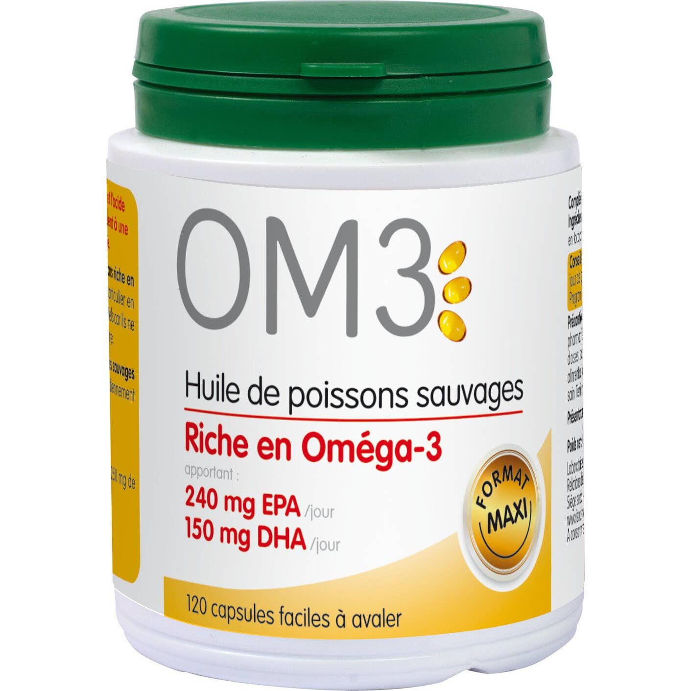 Isodisnatura OM3 Huile de Poisson Riche en Oméga 3 120 capsules
