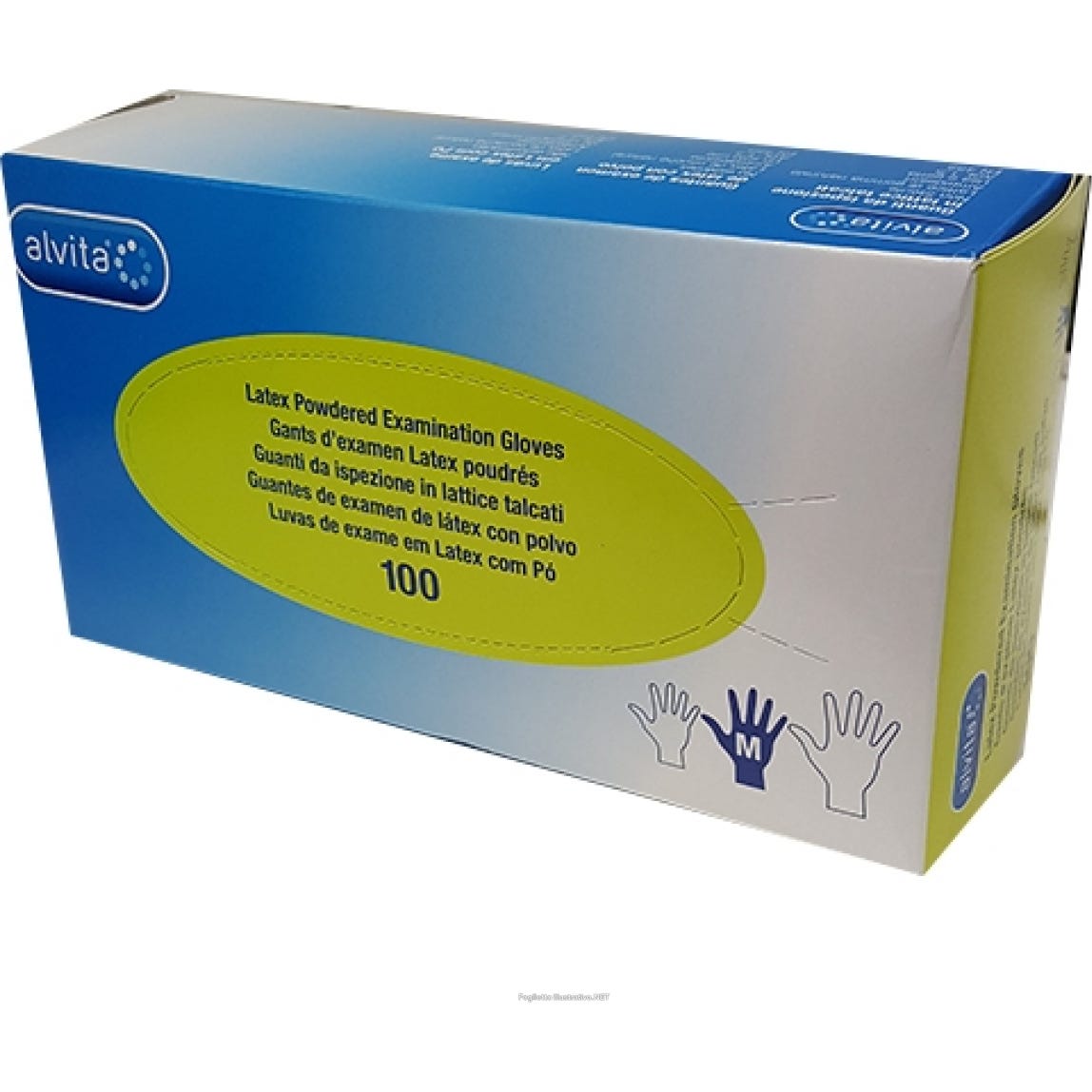 Alvita Gants Sans Poudre En Latex Taille M 100uts