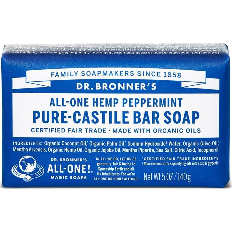 Dr. Bronner's Peppermint Pure-Castile Magic Bar Soap Savon 140 G - Image 2