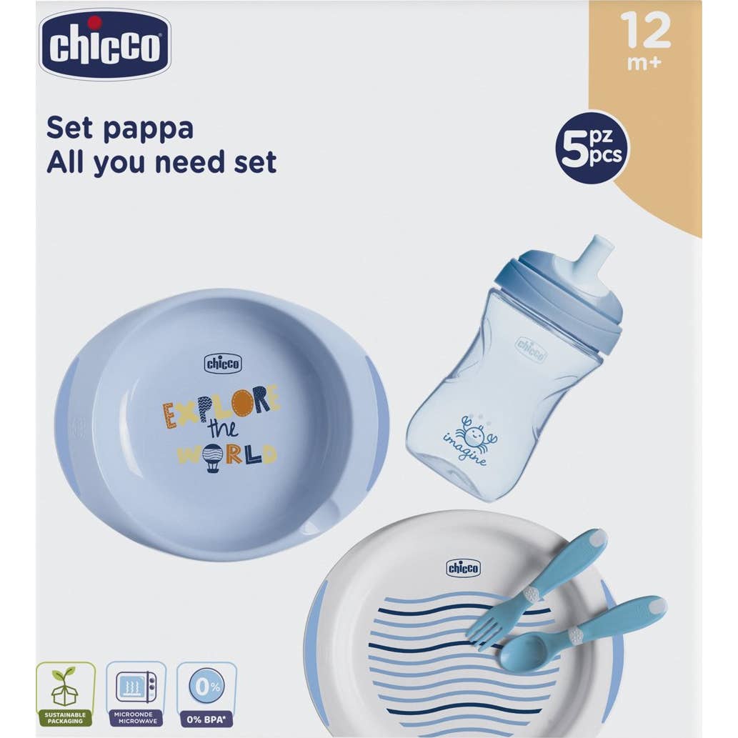 Chicco Set Complet Repas Bleu 12m+