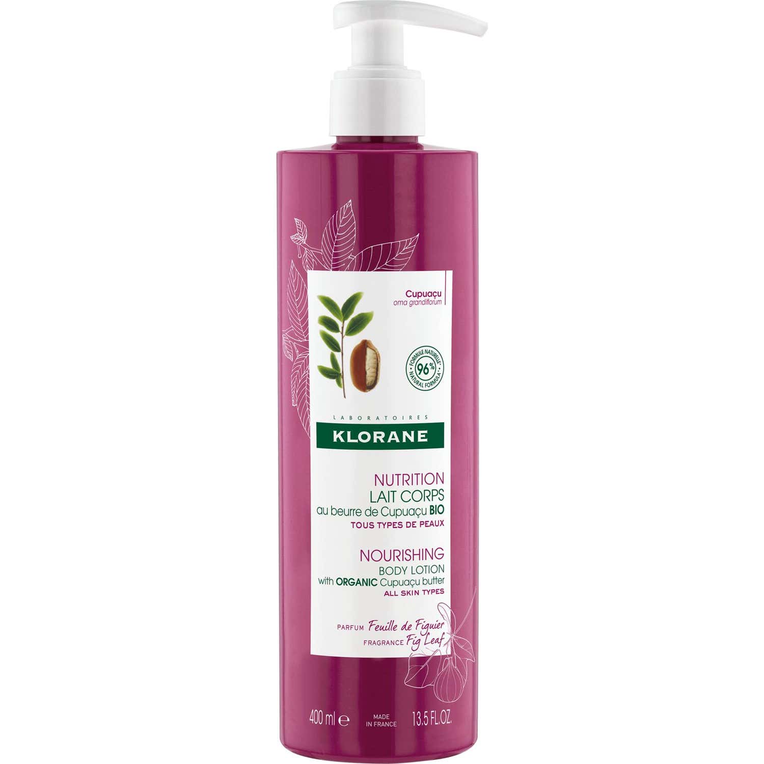 Klorane Lait Corps Au Beurre De Cupuaçu Bio Feuille de Figuier 400ml