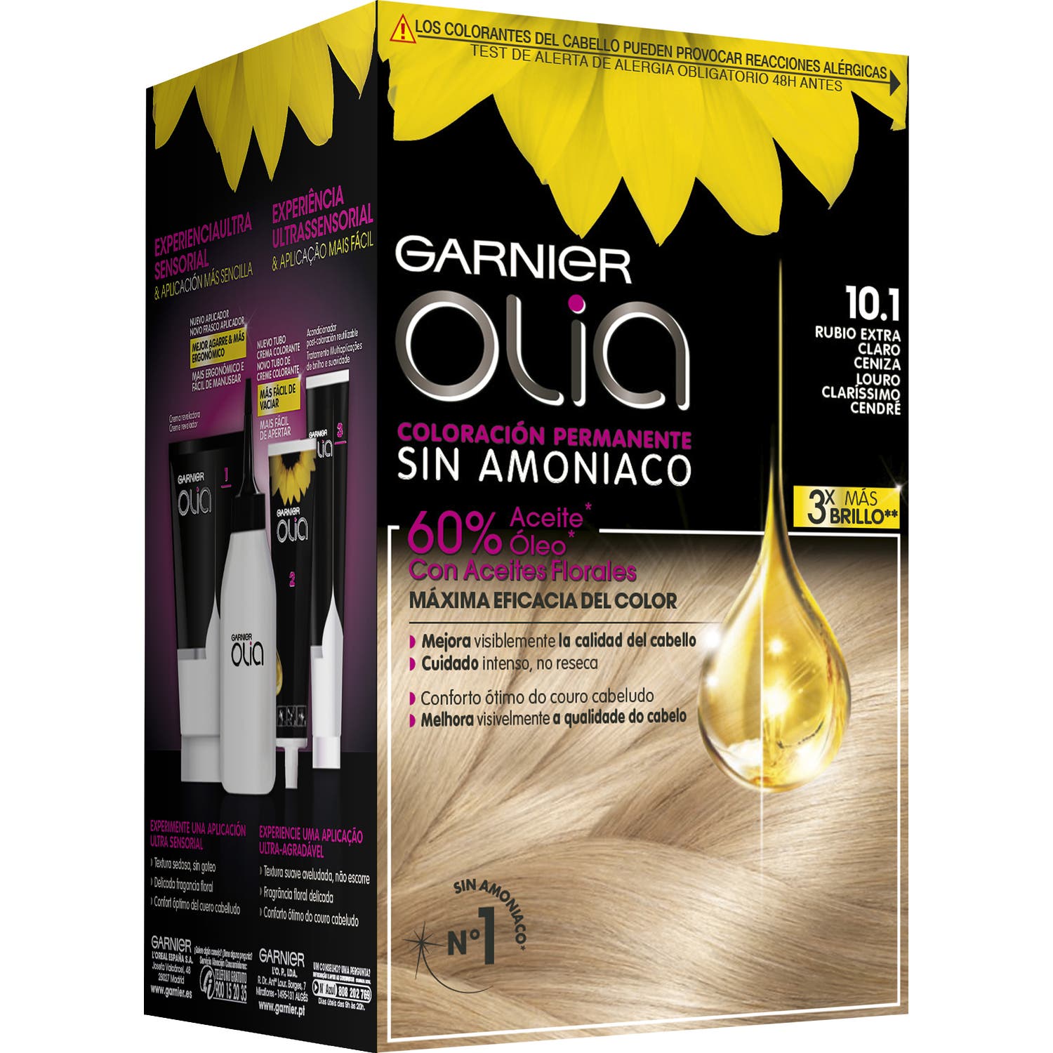 Garnier Olia Permanent Hair Color N°1.01 Extra Light Ash Blonde 4 pièces