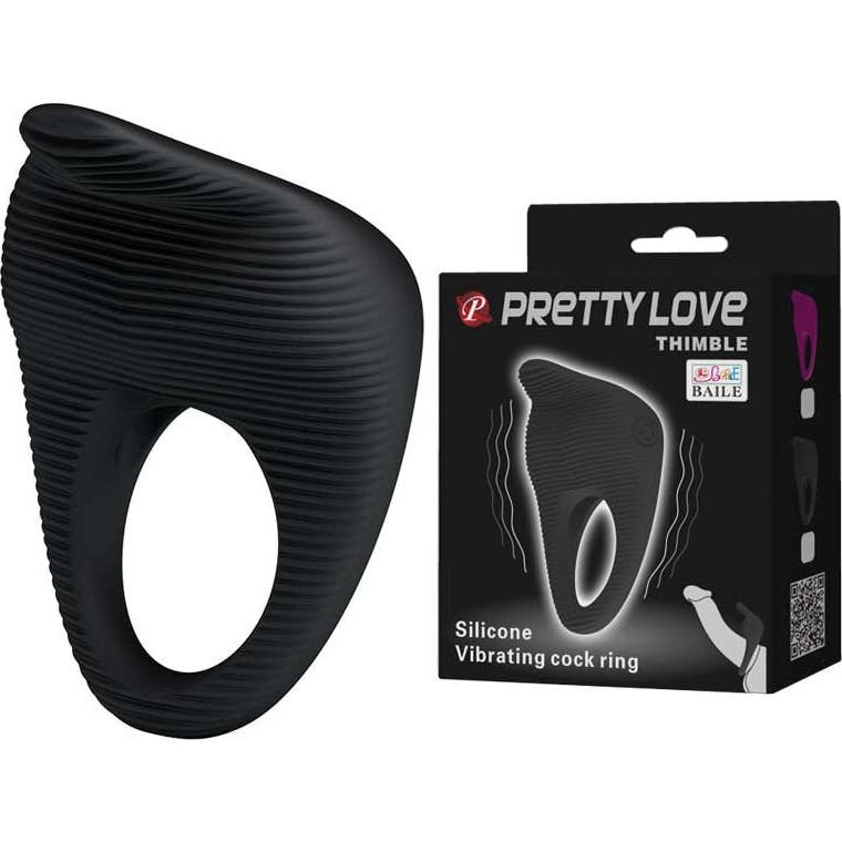 Anneau vibrant Pretty Love noir 1pc