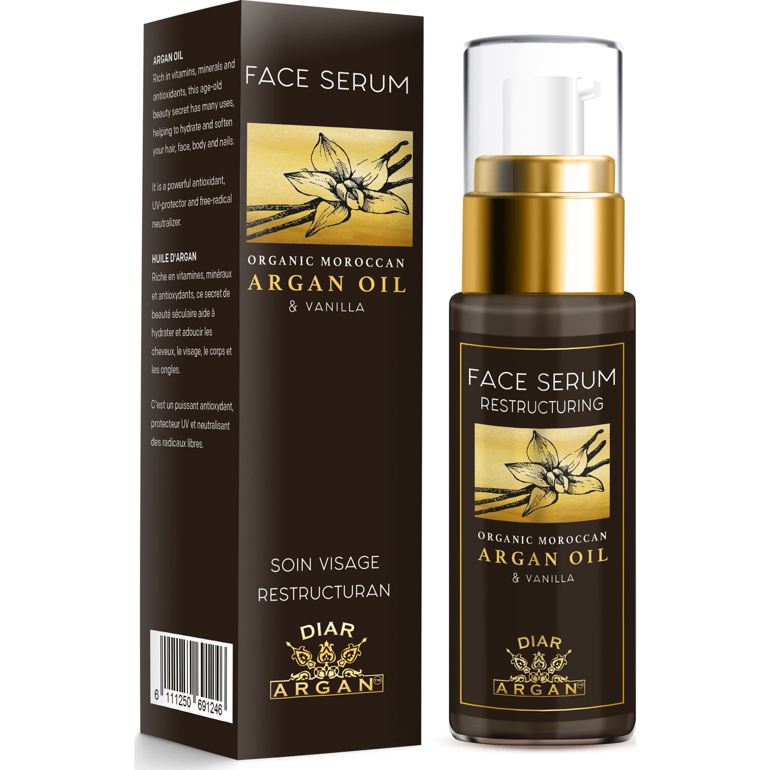 Diar Argan Sérum Visage Restructurant d'Argan et Vainille 30ml