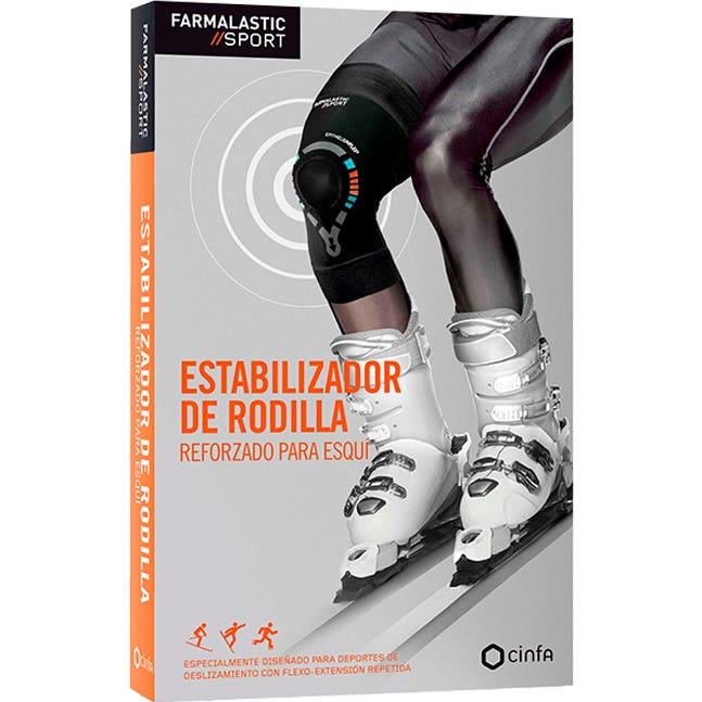 Farmalastic Sport T- Xl Stabilisateur de genou renforcé pour le ski Farmalastic Sport