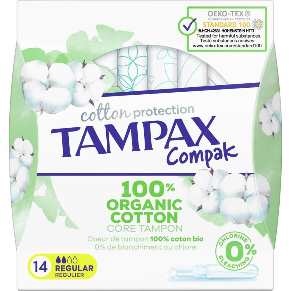 Tampax Compak Tampon Coton Organique 14uts