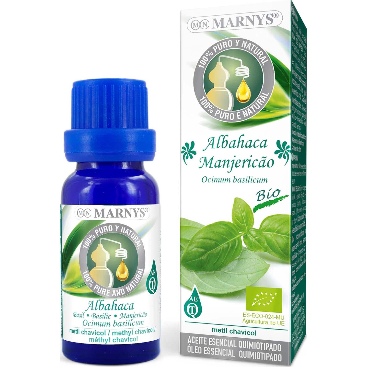 Marnys Huile Essentielle Alimentaire Basilic Bio 15ml