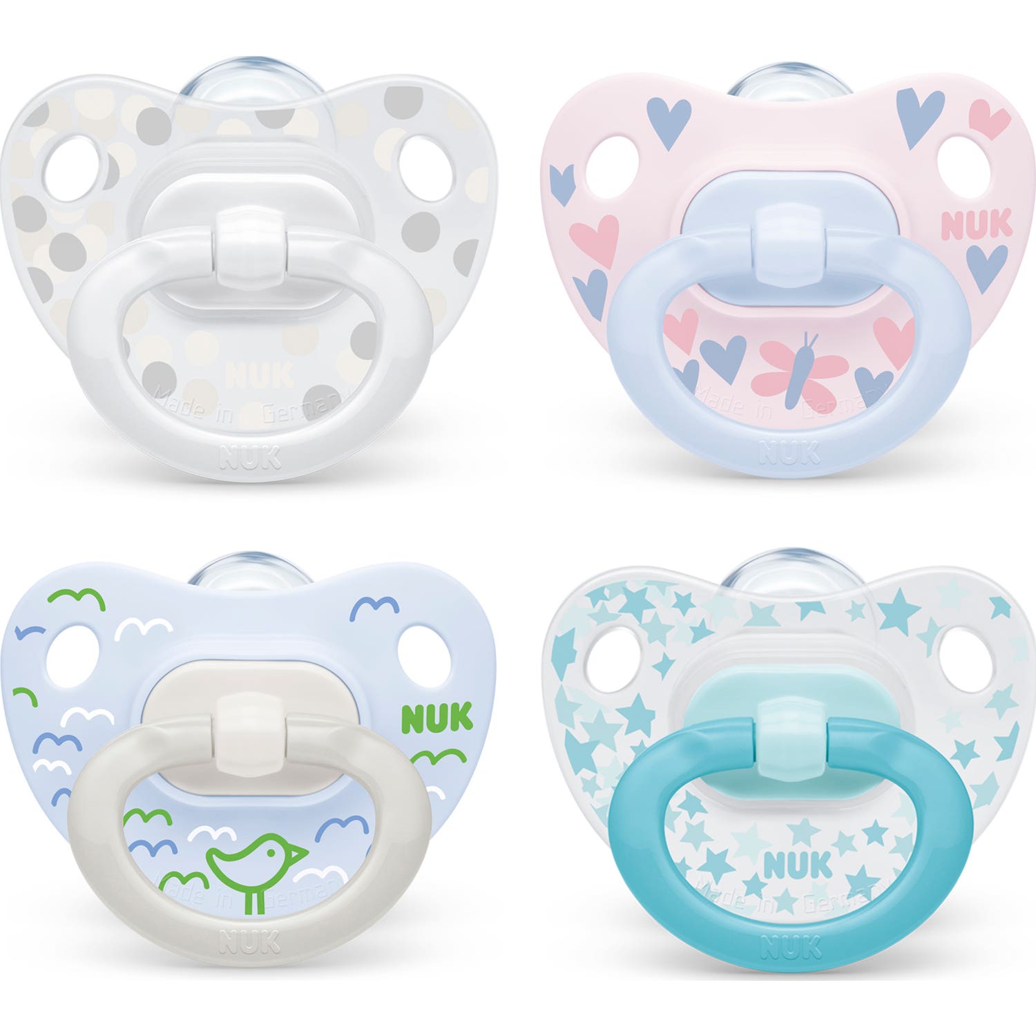 Sucette Nuk en silicone anatomique taille 1 2uds