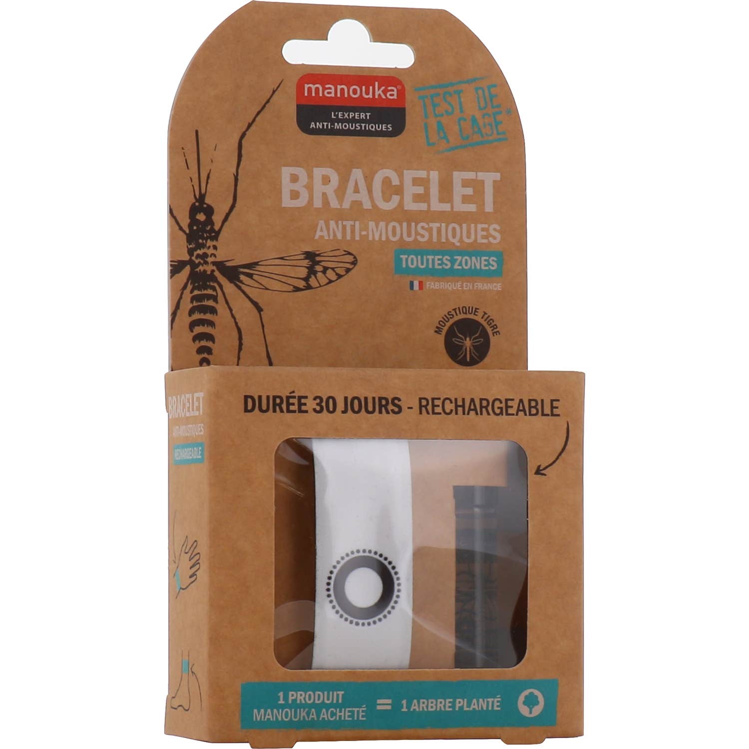 Manouka Bracelet Anti Moustiques Adulte Blanc 1ut