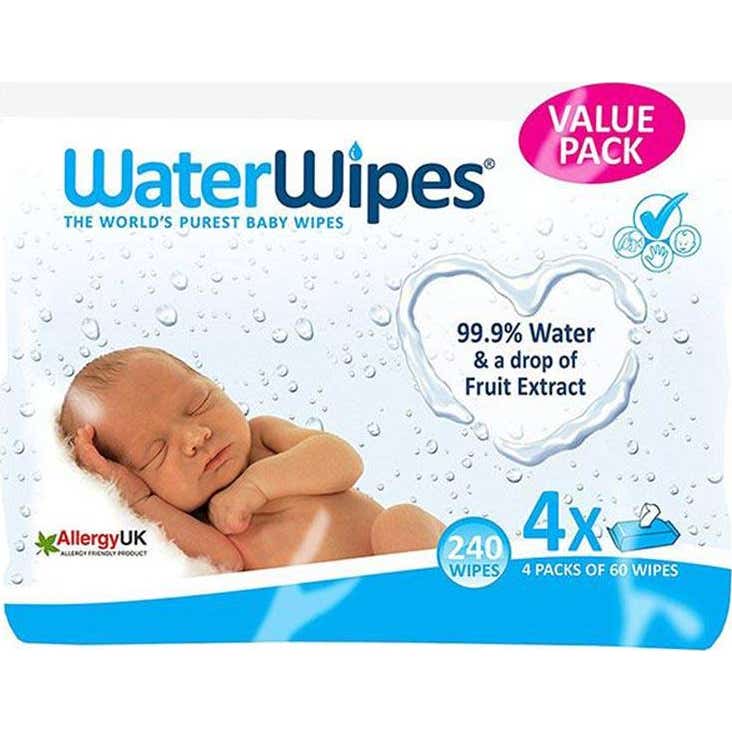 WaterWipes Lingettes Bébé 99,9% 4x60uds