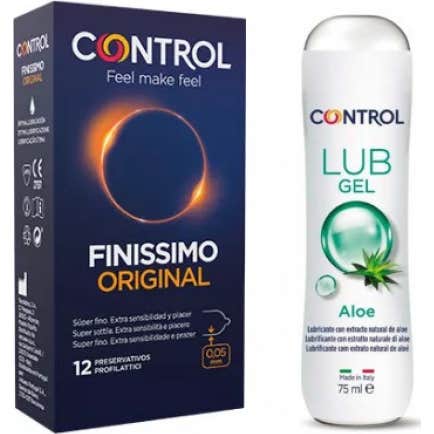 Control Pack Finissimo Original Préservatifs + Lubrifiant Aloe
