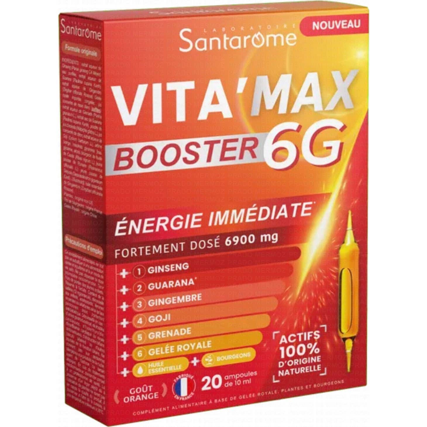 Santarome Vita'Max Booster 6G Énergie Immédiate Orange 20x10ml