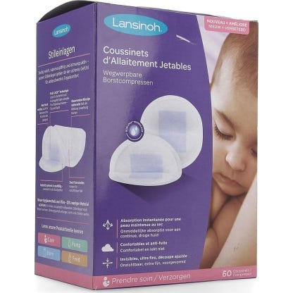 Lansinoh Coussinets Jetables pour l'Allaitement Maternel 60uts