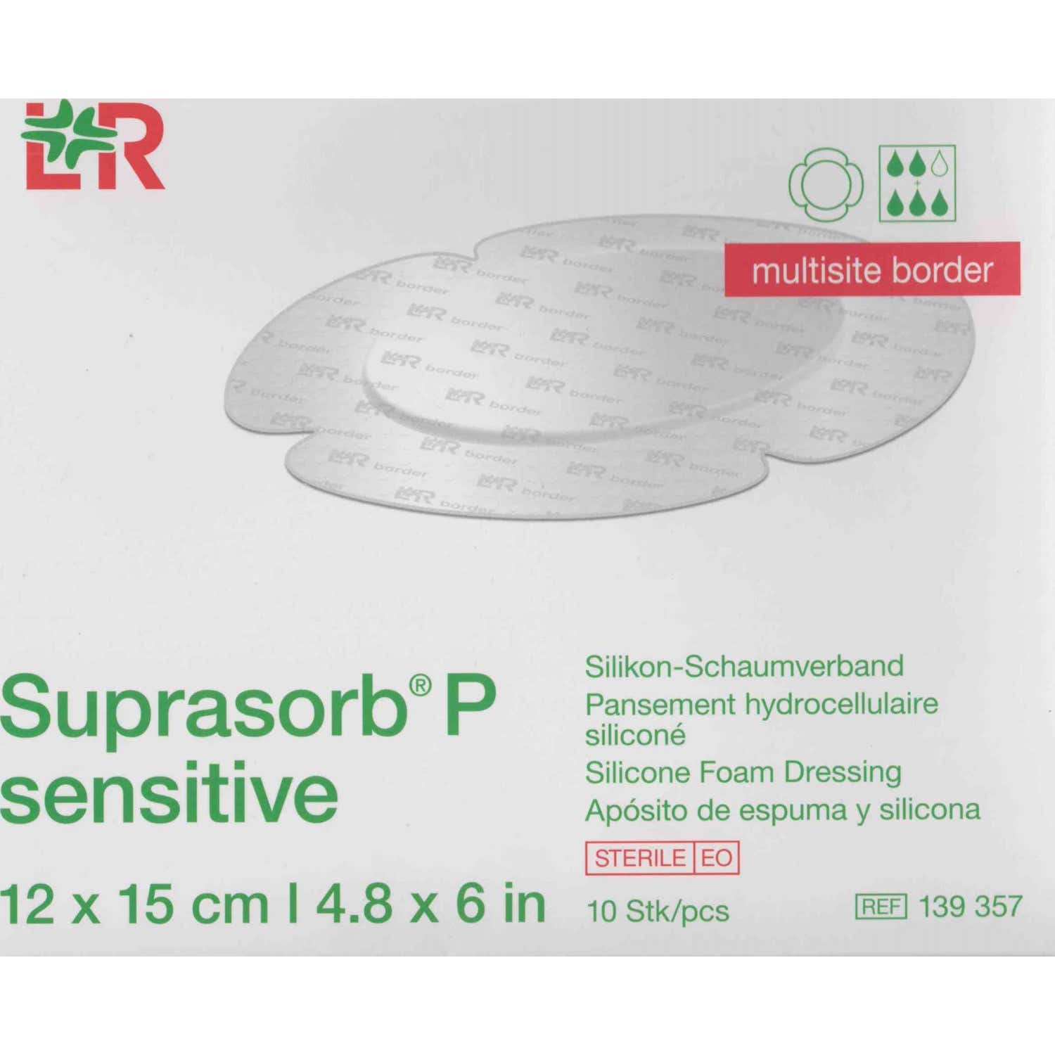 Suprasorb P Sensitive Border Pansement Multisite 12x15cm 10 Unités