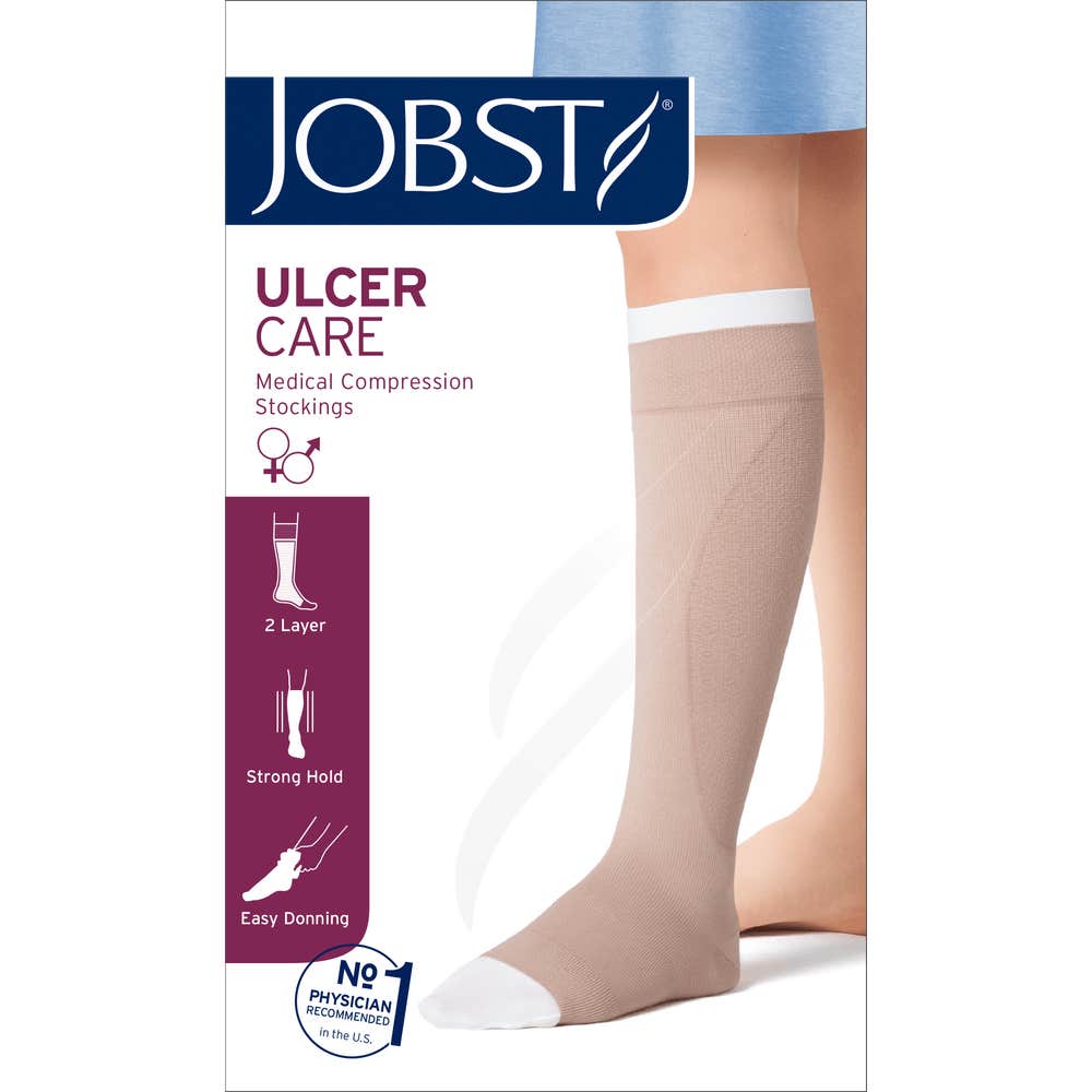 Jobst Ulcercare Chaussette Beige Taille L 24-27cm 1 Paire