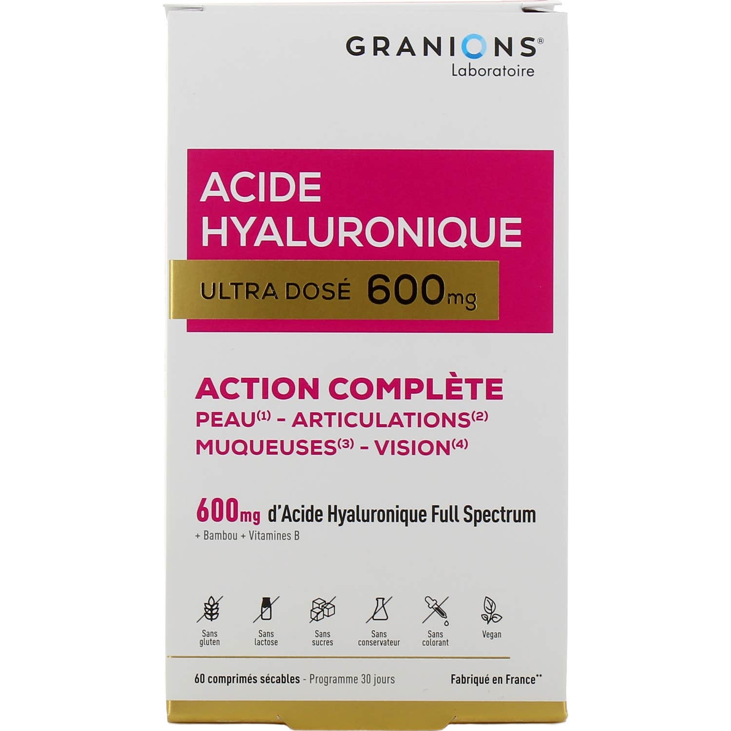 Granions Acide Hyaluronique Ultra Dosé 600mg 60comp
