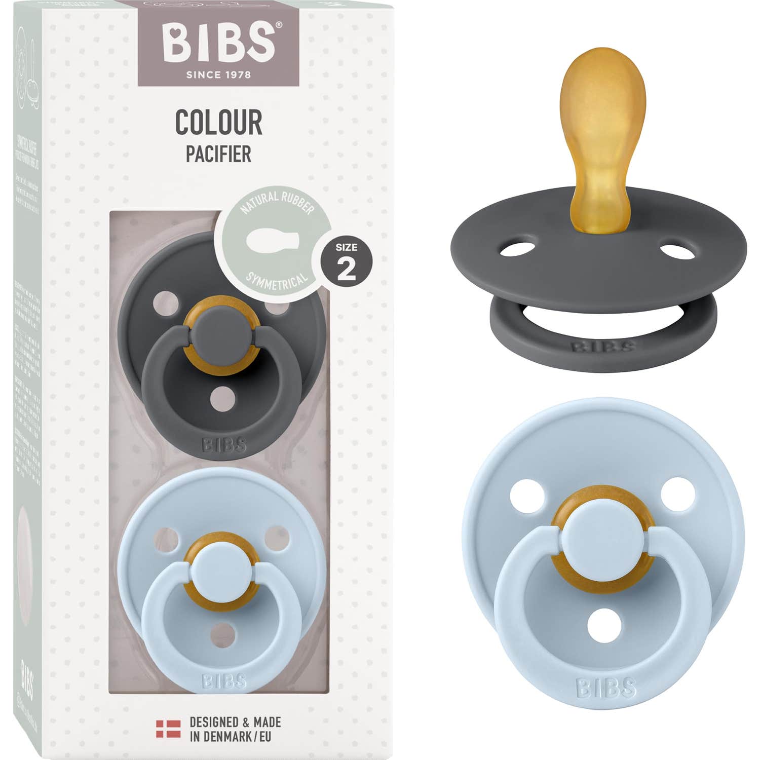 Bibs Colour Symmetrical Iron & Baby Blue T2 2 Unités