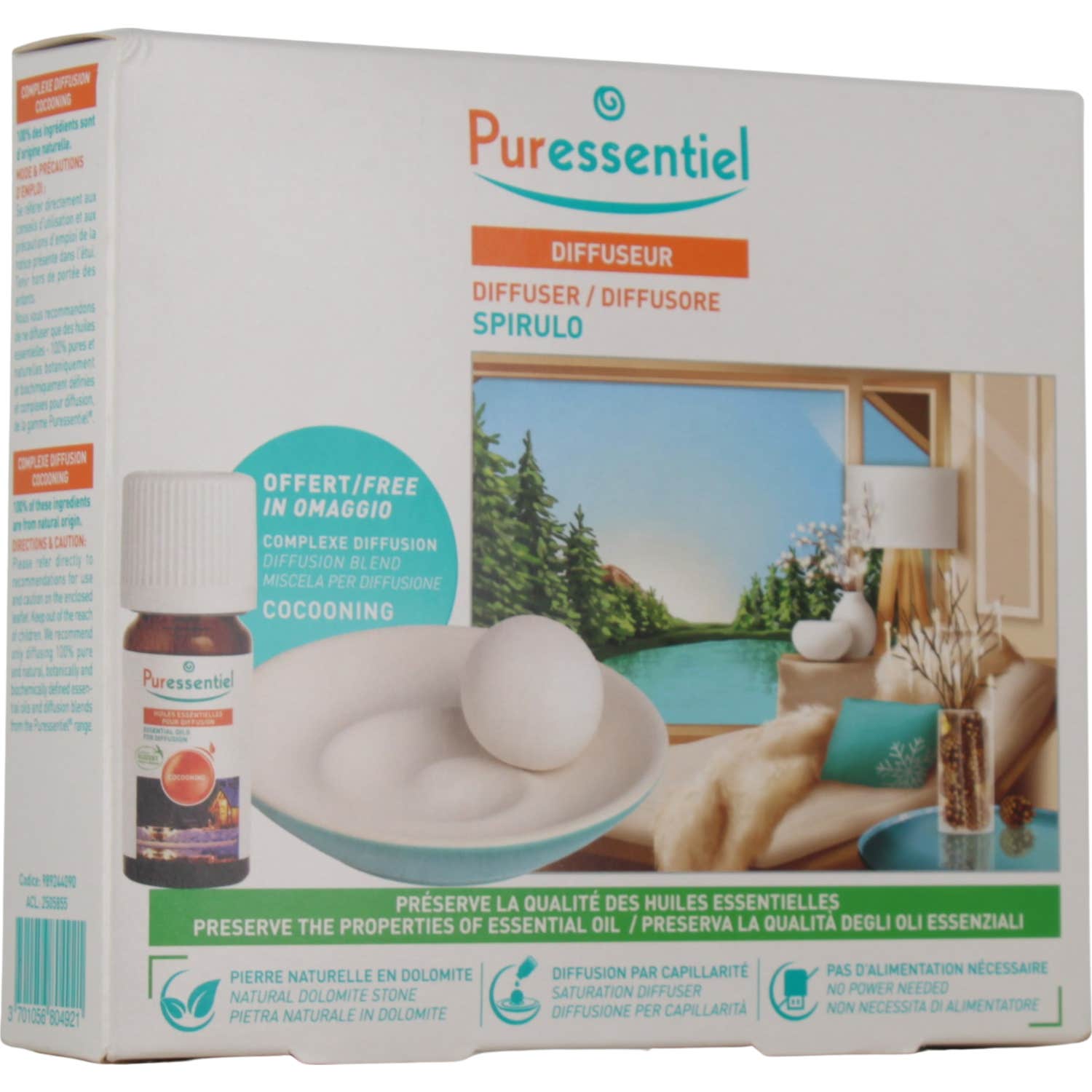 Puressentiel Coffret Diffuseur Spirulo + Cocooning 10ml