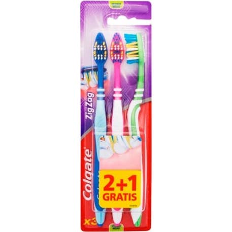 Colgate Zig Zag Brosse à Dents Moyenne 3uts