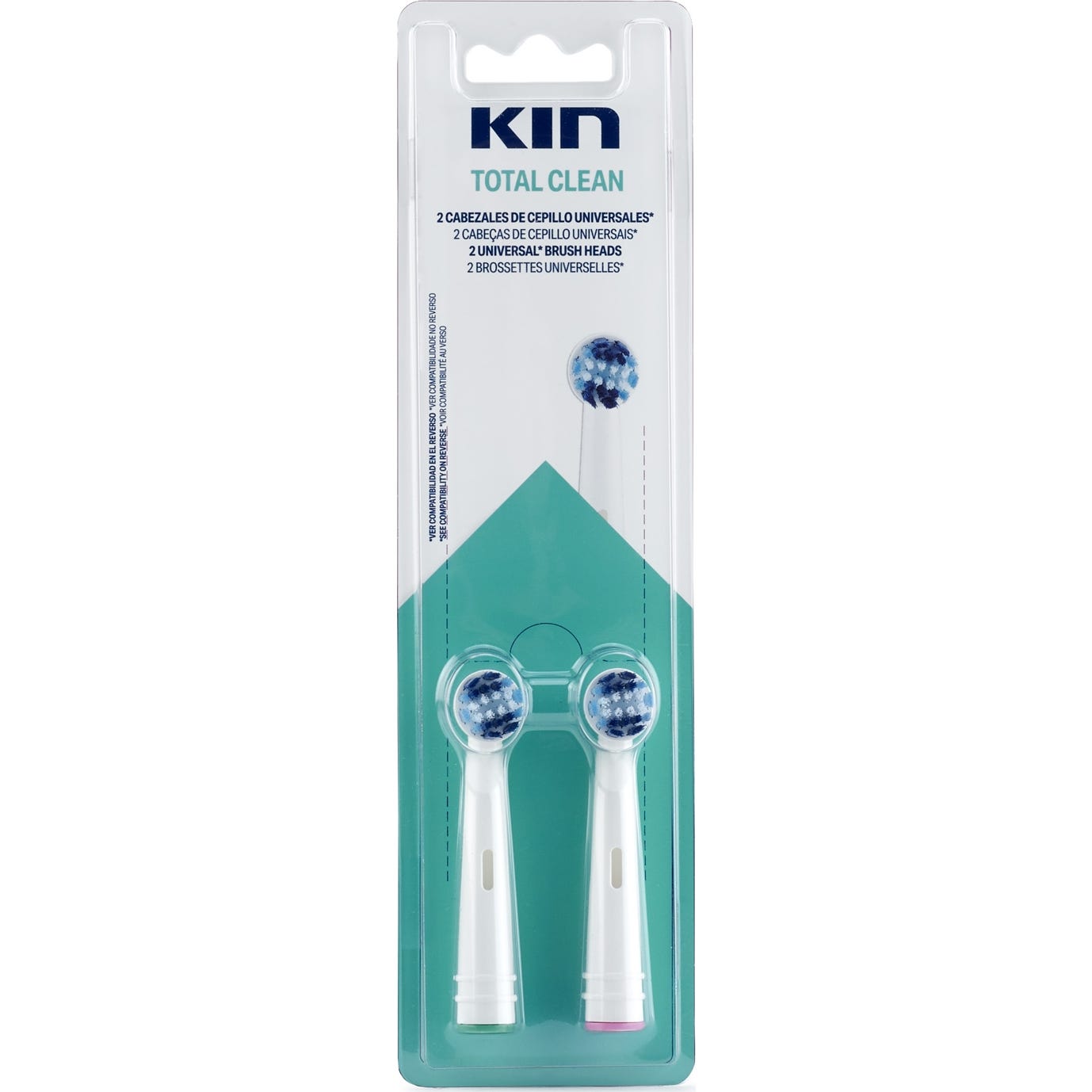 Kin Remplacement de la brosse à dents électrique Nettoyage total 2 U