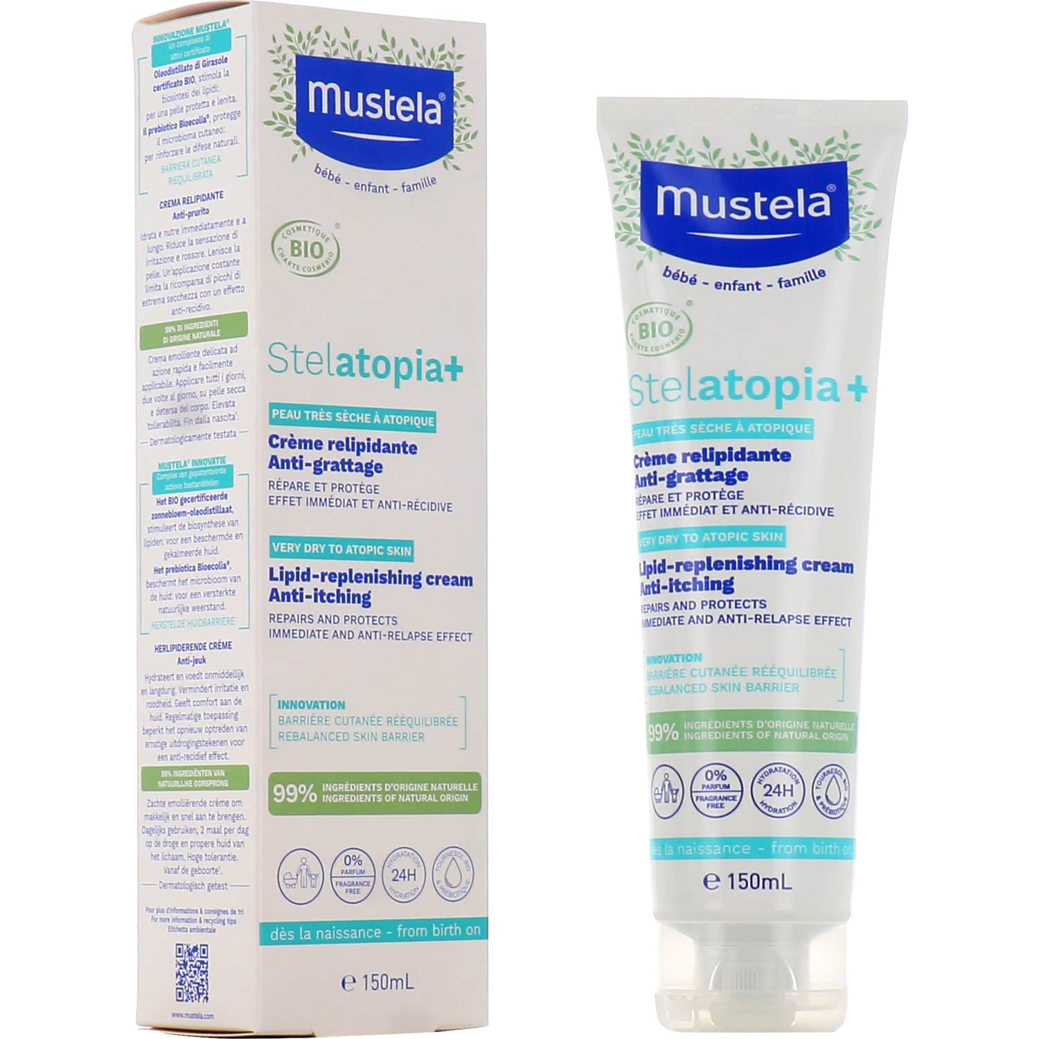 Mustela Stelatopia+ Crème Relipidante Anti-Grattage Bio 150ml