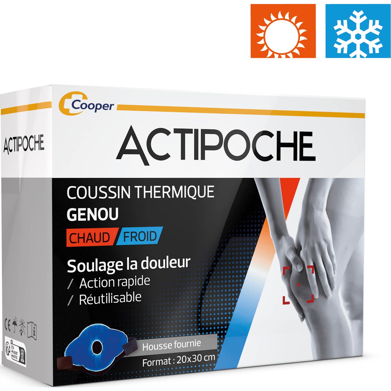 Actipoche Coussin Thermique Genou Chaud /Froid 20x30cm