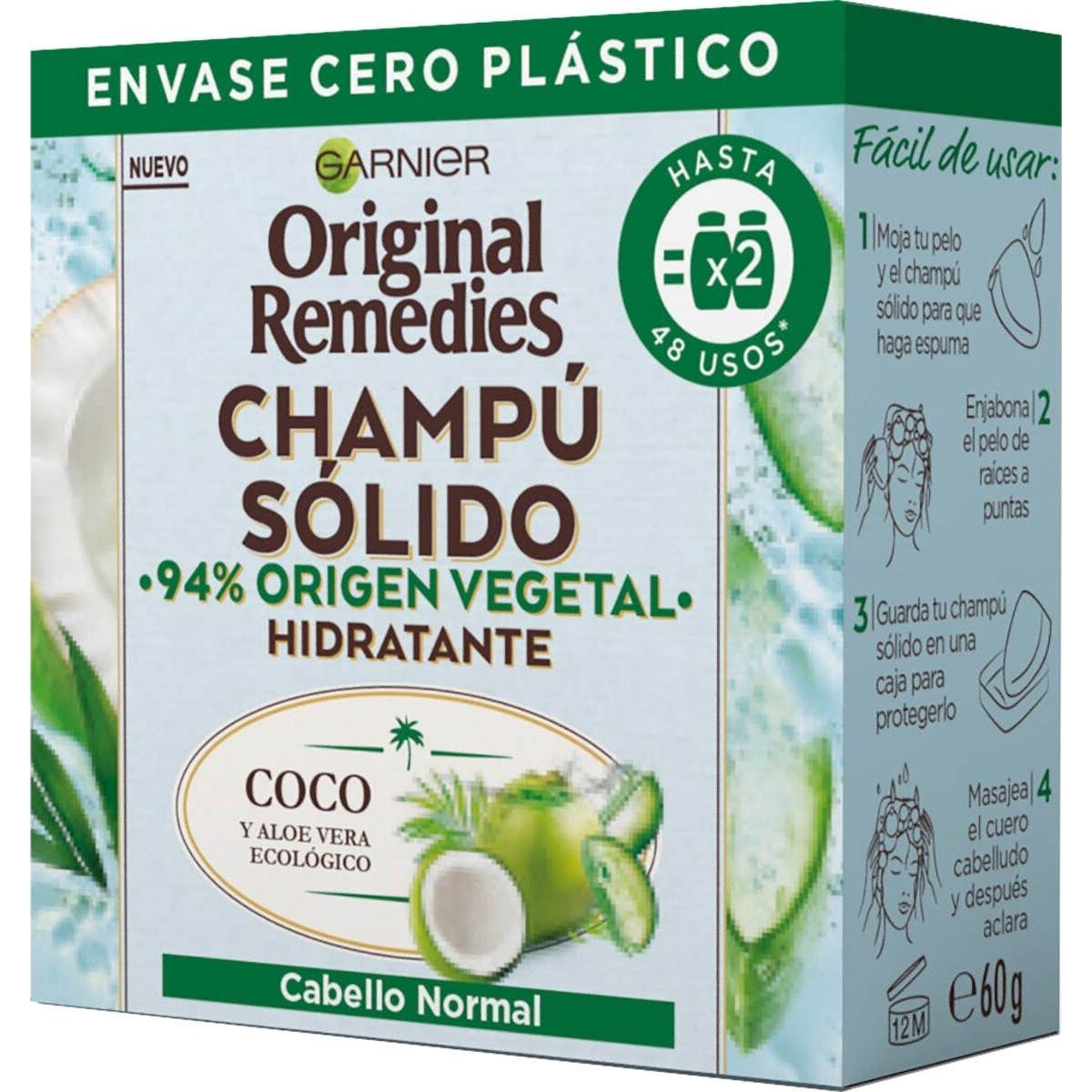 Garnier Original Remedies Shampoing Solide Hydratant Noix de Coco 60g