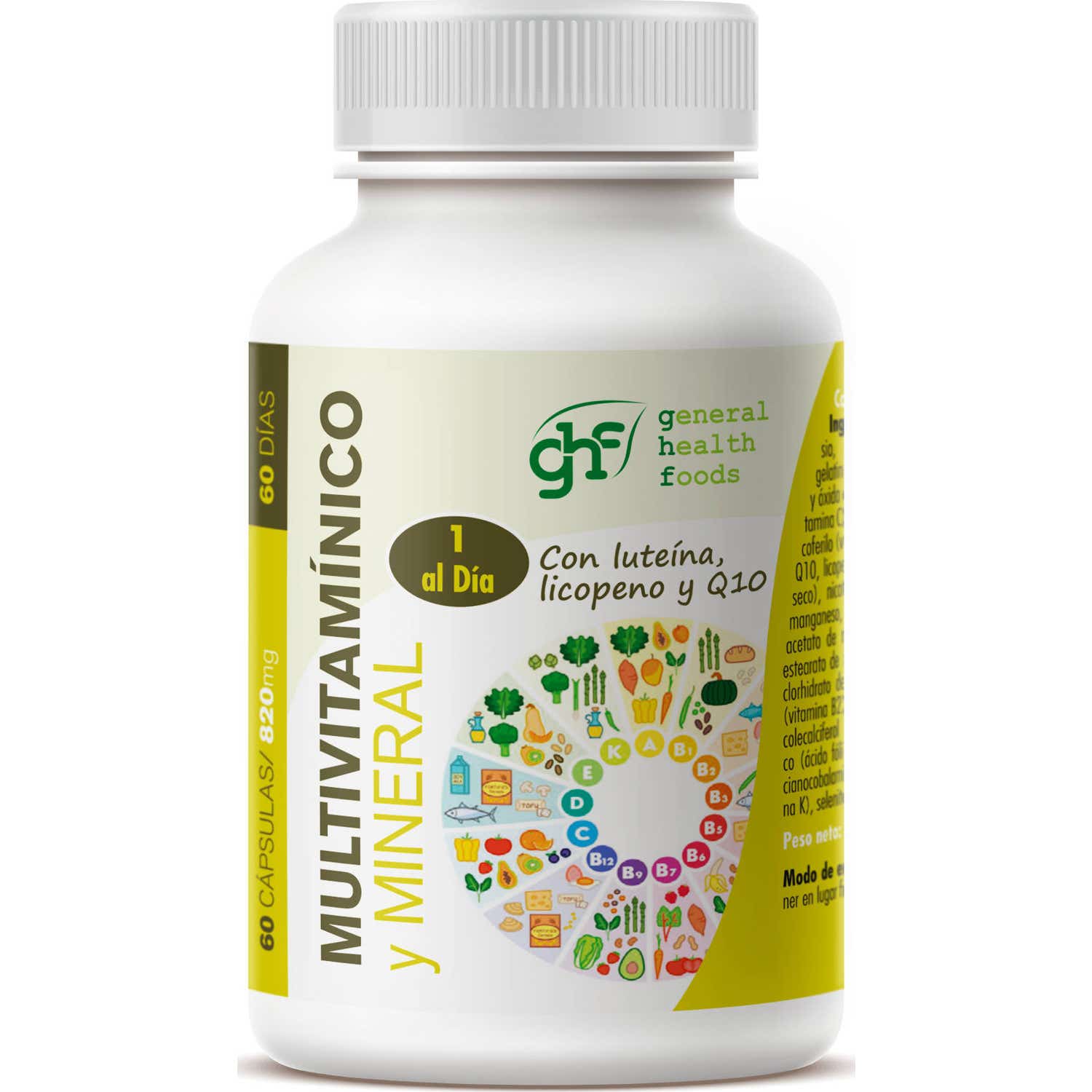 GHF Multivitamines et minéraux 60 gélules et 820 mg