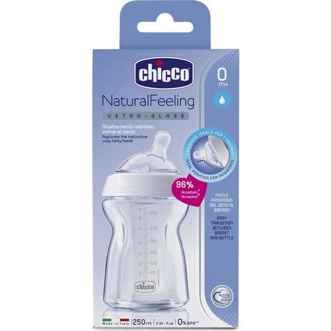 Biberon Crystal T Silicone Chicco Natural Feeling 250ml