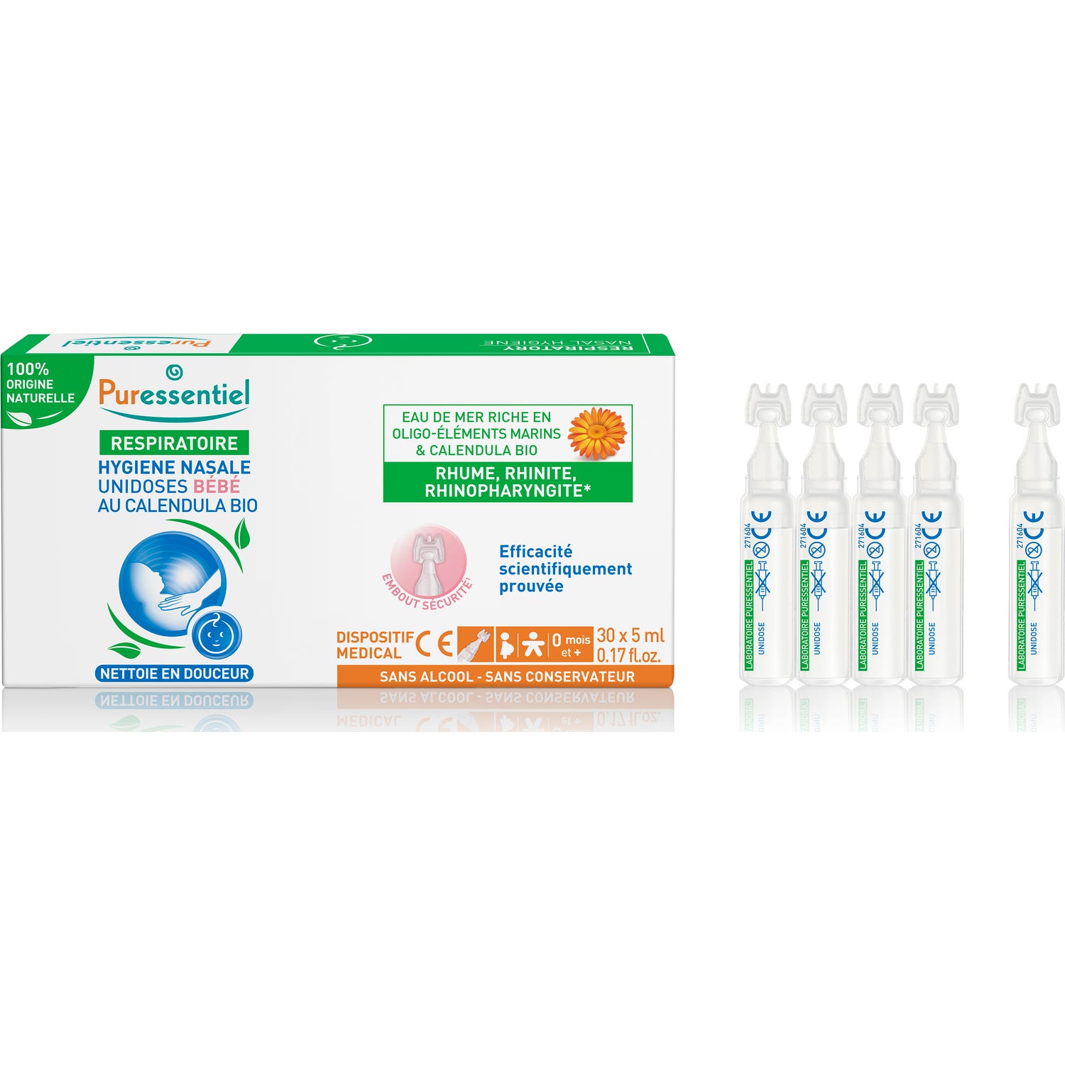 Puressentiel Respiratoire Hygiène Nasale Unidoses Bébé 30x5ml